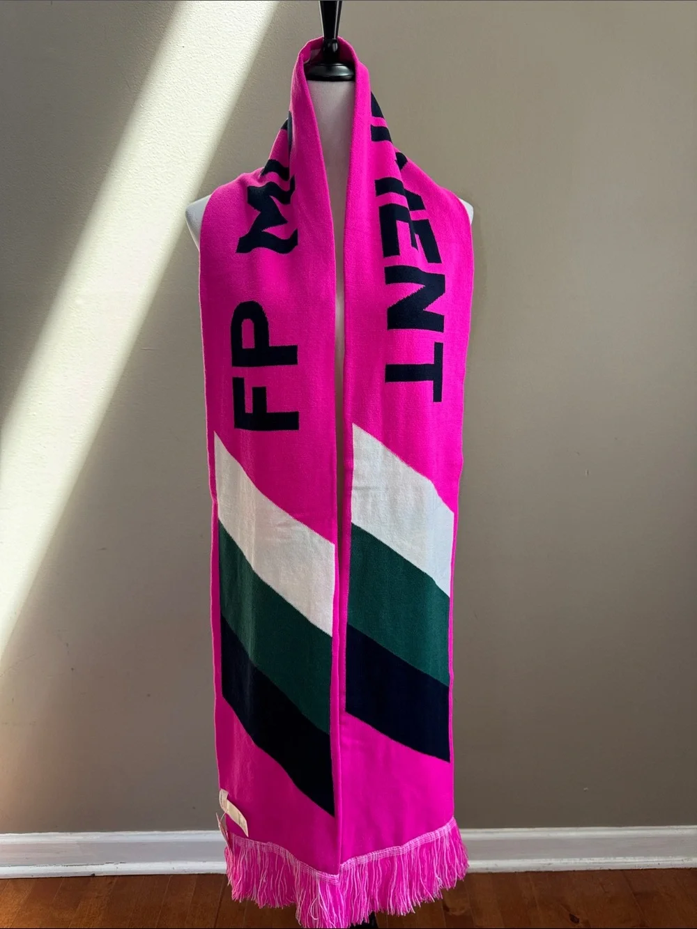 Free People Movement Big League Reversible Hot Pink‎ Winter Colorful Scarf - NEW